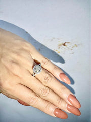 18ct White Gold Natural Cushion Cut 1.75ct F/VS1 Diamond Ladies Engagement Ring GIA