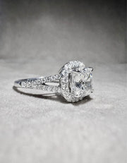 18ct White Gold Natural Cushion Cut 1.75ct F/VS1 Diamond Ladies Engagement Ring GIA