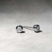 18ct White Gold Bezel Set Diamond Earrings CodeAT00201
