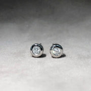 18ct White Gold Bezel Set Diamond Earrings CodeAT00201