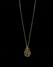 18ct Yellow Gold Leaf Design Pendant Necklace CodeA02T09