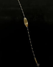 18ct Two Toned, Beaded, ID Bracelet CodeA01T05