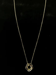 18ct Gold Ladies White Sapphire Pendant Necklace CodeA03T052