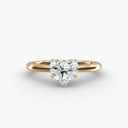 Petite Solitaire Engagement Ring in 14k Yellow Gold