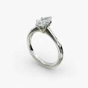 Petite Solitaire Engagement Ring in 14k White Gold