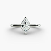 Petite Solitaire Engagement Ring in 14k White Gold