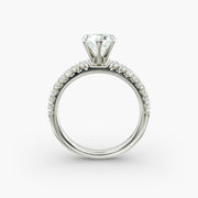 French Pavé Diamond Engagement Ring in Platinum