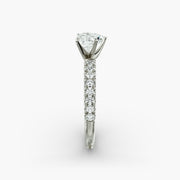 French Pavé Diamond Engagement Ring in Platinum
