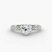 French Pavé Diamond Engagement Ring in Platinum