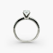 Riviera Pavé Set Diamond Engagement Ring in Platinum