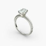Riviera Pavé Set Diamond Engagement Ring in Platinum