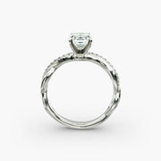 Delicate Twist Diamond Engagement Ring in 18ct White Gold