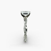 Delicate Twist Diamond Engagement Ring in 18ct White Gold
