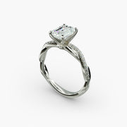 Delicate Twist Diamond Engagement Ring in 18ct White Gold