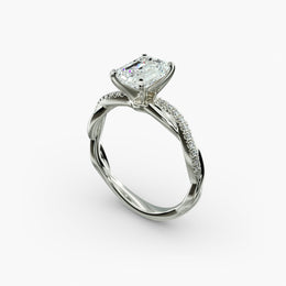 Delicate Twist Diamond Engagement Ring in 18ct White Gold