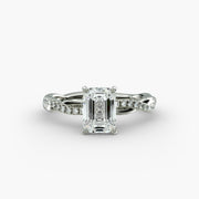 Delicate Twist Diamond Engagement Ring in 18ct White Gold