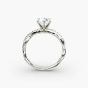 Petite Twist Diamond Engagement Ring in 14k White Gold