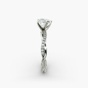 Petite Twist Diamond Engagement Ring in 14k White Gold