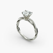 Petite Twist Diamond Engagement Ring in 14k White Gold