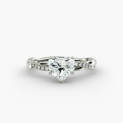 Petite Twist Diamond Engagement Ring in 14k White Gold