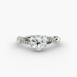 Petite Twist Diamond Engagement Ring in 14k White Gold