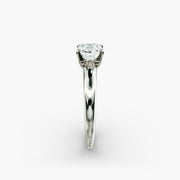 Classic Simple Solitaire Engagement Ring in 14k White Gold