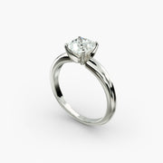 Classic Simple Solitaire Engagement Ring in 14k White Gold