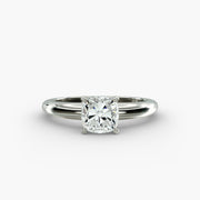 Classic Simple Solitaire Engagement Ring in 14k White Gold