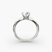 Classic Simple Solitaire Engagement Ring in 14k White Gold