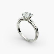 Classic Simple Solitaire Engagement Ring in 14k White Gold