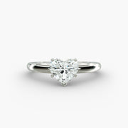Classic Simple Solitaire Engagement Ring in 14k White Gold