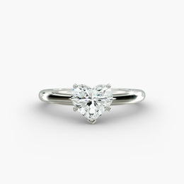 Classic Simple Solitaire Engagement Ring in 14k White Gold