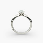 Classic Simple Solitaire Engagement Ring in 14k White Gold
