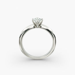 Classic Simple Solitaire Engagement Ring in 14k White Gold