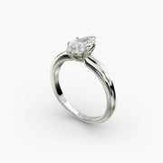 Classic Simple Solitaire Engagement Ring in 14k White Gold
