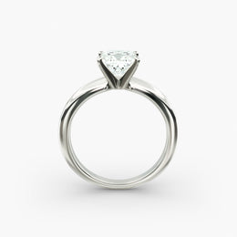Delicate Hidden Halo Solitaire with Diamond Accent Engagement Ring in 18ct Yellow Gold