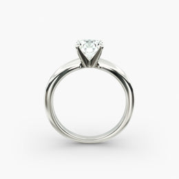 Classic Simple Solitaire Engagement Ring in 18ct White Gold