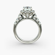 Majestic Crown Halo Diamond Engagement Ring in 18ct White Gold
