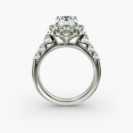 Majestic Crown Halo Diamond Engagement Ring in 18ct White Gold