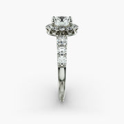Majestic Crown Halo Diamond Engagement Ring in 18ct White Gold