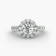Majestic Crown Halo Diamond Engagement Ring in 18ct White Gold