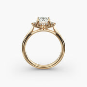 Graceful Ballerina Halo Diamond Engagement Ring in 18ct Yellow Gold