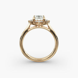 Graceful Ballerina Halo Diamond Engagement Ring in 18ct Yellow Gold