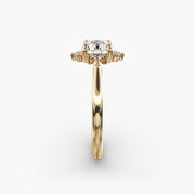 Graceful Ballerina Halo Diamond Engagement Ring in 18ct Yellow Gold