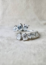 10K White Gold Lab Grown Diamonds Ladies Dress Ring TDW 1.28ct