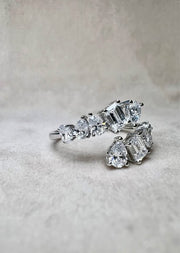 10K White Gold Lab Grown Diamonds Ladies Dress Ring TDW 1.28ct