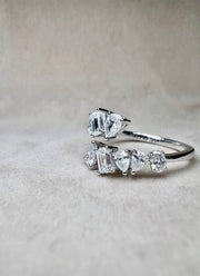 10K White Gold Lab Grown Diamonds Ladies Dress Ring TDW 1.28ct