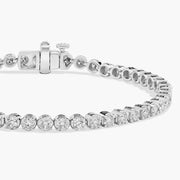 Four-Prong Lab-Grown Diamond Tennis Bracelet in 18ct White Gold