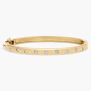7.25-Inch Scattered Diamond Bangle Bracelet in 18ct Yellow Gold