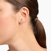 Princess Cut Diamond Stud Earrings Set in 18ct Yellow Gold